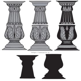 Трафарет - Колонна Лиственная