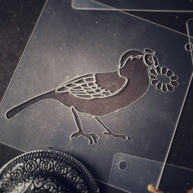 Трафарет - Дрозд 1